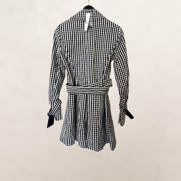 White House Gorgeous Blk/Wht Gingham Trench coat (NEW) - Picture 5 of 5